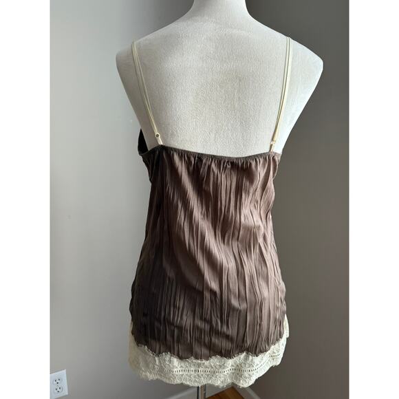 Y2K Mocha Lace Cami Top Romantic Coquette Whimsygoth Fairy Volume One Juniors L - Picture 3 of 7